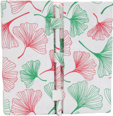 Sarar Aajeevika Handcrafted Gift Set Assorted Diary Unrulled 48 Pages(WHITE GREEN)