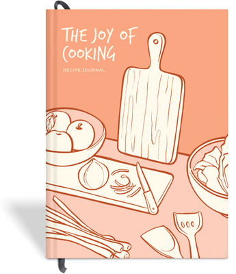 7mm Between the Lines Recipe Journal | Make your Own Recipe & Cookbook | My Recipe Book A5 Diary Recipe Spread 192 Pages(Joy of Cooking - Coral)
