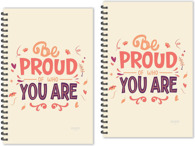 ESCAPER Be Proud of who You Are Motivational Quotes Diaries (Ruled - A5 Size - Pack of 2 Diaries), Quotes on Diaries A5 Diary Ruled 160 Pages(Multicolor, Pack of 2)