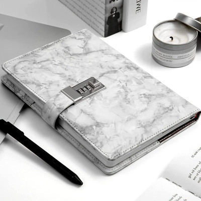 SKYBUCKET White Marble Diary Regular Journal Ruled 192 Pages(White Marble)