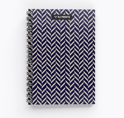 RJPRINTS Crosshatch A5 Notebook Unruled 200 Pages(Blue)