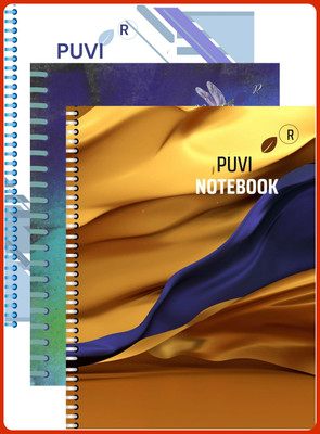 Puvi SPIRAL Notebook A4 Notebook UNRULED/PLAIN 250 Pages(Multicolor, Pack of 3)