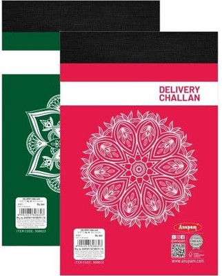 ANUPAM Delivery Challan Book 3 Part Pad for Small Business with Carbon Copies Cover Regular Delivery Challan 50 Sets (50 Printed + 50 Printed + 50 Plain) Size 22x14 cm (Pack Of 2) 50 Pages(Multicolor)