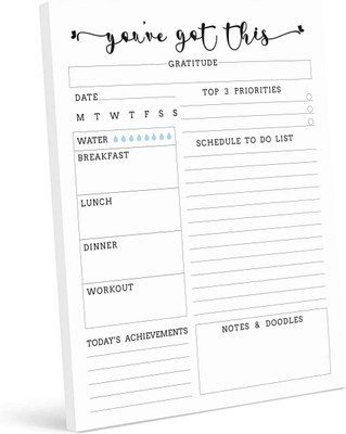 Inkdotpot Daily Planner A5 Planner Unruled 50 Pages(White)