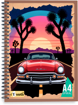 NRP Youth A4 Spiral, 70 GSM Premium Paper A4 Notebook Single Line 300 Pages(Multicolor)