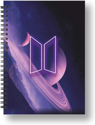 Papco BTS NOTEBOOK A5 Diary Ruled 144 Pages(Black, Purple)
