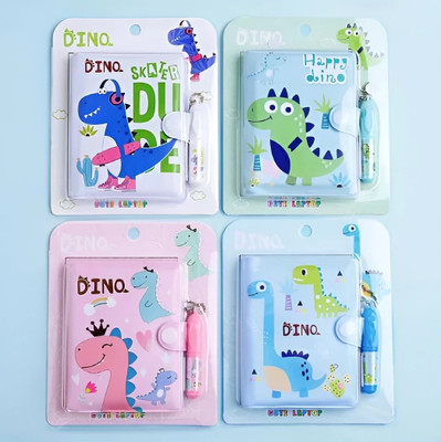 Happykids 4 pocket dairy with pen (Random Design As Available) Pocket-size Diary Ruled 75 Pages(Multicolor, Pack of 4)