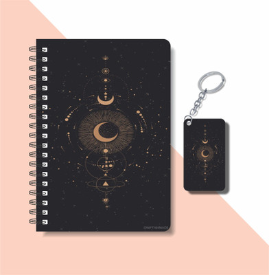 craft maniacs SPACE DIARY & KEYCHAIN A5 Notebook RULED 120 Pages(Multicolor)