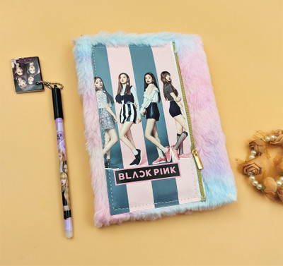 Paper Bear BlackPink A4 Diary ruled 70 Pages(Multicolor, Pack of 2)