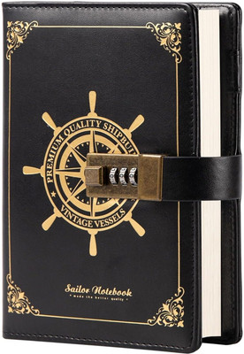 AQUABUCKET Retro A5 Notebook Ruled 192 Pages(Black)