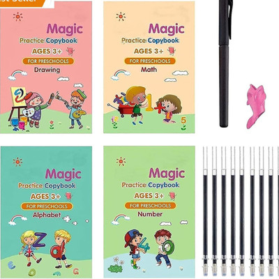 Sank Magic Practice Copybook (4 BOOK + 10 REFILL+ 1 Pen +1 Grip)(Hardcover : Spiral, valarie)