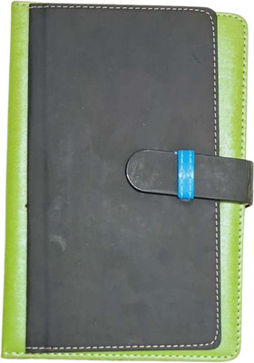 Greeshma Executive A5 PU Notebook Diary Journal with Antique Loop Lock, 160 pages A5 Note Book Ruled 160 Pages(Green)