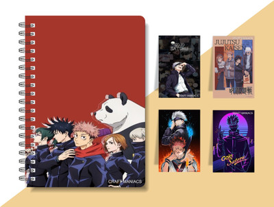 craft maniacs ANIME DIARY & 4 MAGNETIC BOOKMARKS A5 Diary RULED 160 Pages(Multicolor)
