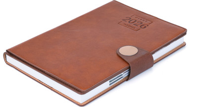Scribelle Diary 2026 A5 Diary Single Ruled , Month Cut 365 Pages(Brown)