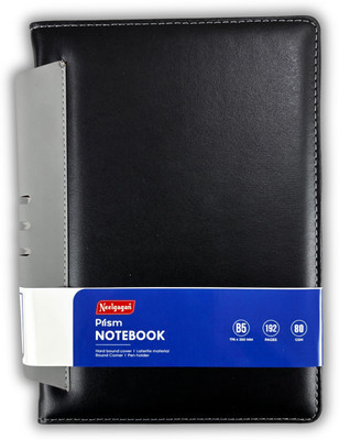 NEELGAGAN Prism Notebook – B5 Leatherite Material Round Corner With Pen Holder Regular Writing Pad Ruled 200 Pages(Grey, Pack of 2)
