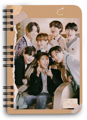 craft maniacs A5 ROUND CORNER NOTEBOOK A5 Notebook RULED 160 Pages(BTS ORANGE NOSTALGIA)