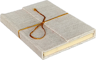 eShilp Handmade Journal Jute Fabric Cover B6 Diary Unruled 90 Pages(Off white)