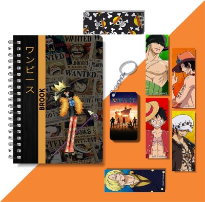 craft maniacs 2024 ONE PIECE DIARY & 6 FREEBIE BOOKMARKS & ONE KEYCHAIN A5 Notebook RULED 160 Pages(Multicolor)