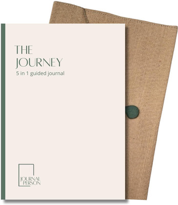 Journal Person THE JOURNEY Vintage Edition Gratitude journaling Daily Reflections Emotional A5 Diary Ruled 200 Pages(Beige)