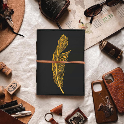 DI-KRAFT Designer printed leather journal with antique thread binding A5 Diary unruled 200 Pages(multicolor 13)