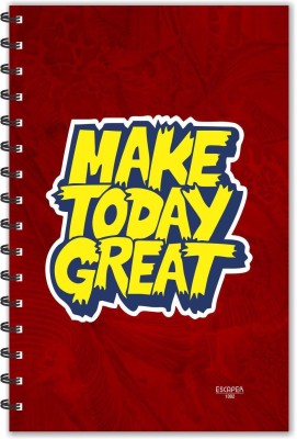 ESCAPER Make Great Today (Red) (Ruled - A5 Size - 8.5 x 5.5 inches) Designer Diary, Notebook, Notepad A5 Diary Ruled 160 Pages(Multicolor)