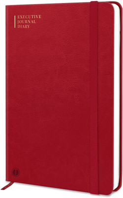 Jhingalala Leather Notebook Diary with Elastic Lock I Executive Notebook Journal Diary A5 Diary Ruled 192 Pages(Red)