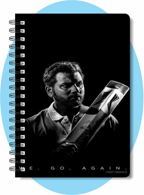 craft maniacs ROHIT SHARMA 2024 NOTEBOOK COLLECTION A5 Diary RULED 160 Pages(BALCK)