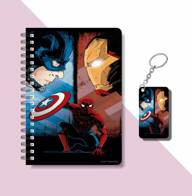 craft maniacs SUPERHERO 2023 COLLECTION A5 Notebook RULED 160 Pages(Multicolor)