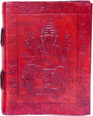 KRISHNA HANDICRAFTS Ganesh Handmade Leather Journal Book A5 Diary unruled 100 Pages(Brown)