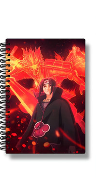 buddytales Itachi Uchiha Anime Notebook A5 Notebook unruled 120 Pages(Red)