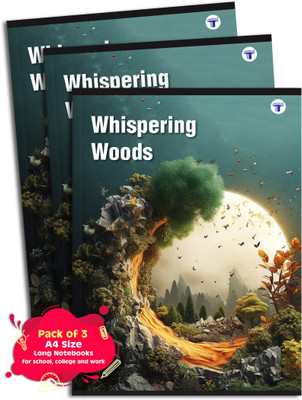 Target Publications Long Notebooks | Whispering Woods | A4 172 Pages | Single Line Books | Set of 3 A4 Notebook Ruled 172 Pages(Multicolor, Pack of 3)
