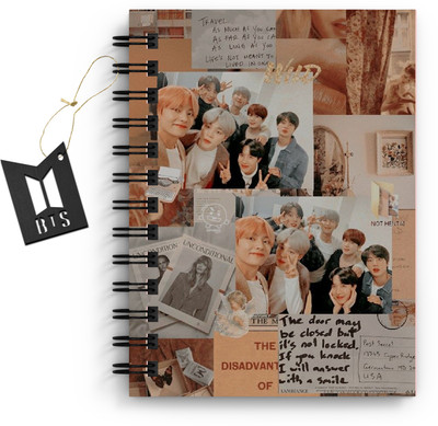 DI-KRAFT BTS Boys Printed Diary for Home and office use(6*8Inch) A5 Diary Unruled 160 Pages(Multicolor)