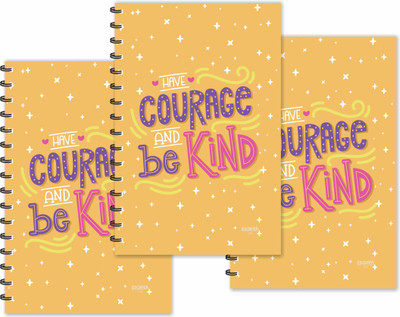 ESCAPER Have Courage & be Kind Motivational Quotes Diaries (Ruled - A5 Size - SUPER SAVER Pack of 3 Diaries), Quotes on Diaries A5 Diary Ruled 160 Pages(Multicolor, Pack of 3)