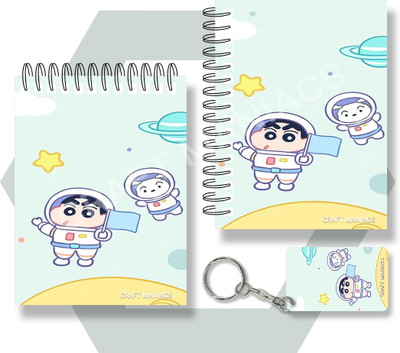 craft maniacs SHINCHAN NOTEBOOKS A6 Diary UNRULED 100 Pages(Green)