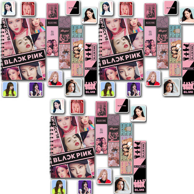 RINKON Blackpink Notebook Diary Kpop Girls Stickers Bookmark Notepads For Blink Army A5 Notebook Unrulled 160 Pages(Multicolor, Pack of 3)