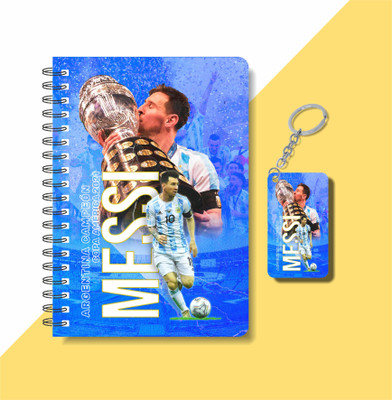 craft maniacs FOOTBALLER DIARY & KEYCHAIN A5 Notebook RULED 120 Pages(Multicolor)