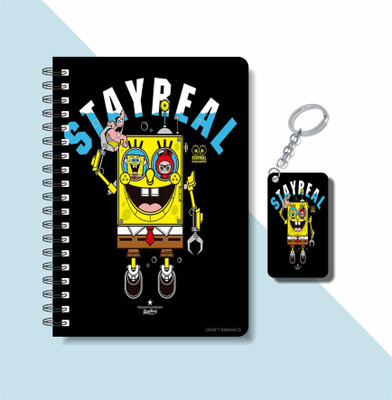 craft maniacs SPONGEBOB 2023 COLLECTION A5 Notebook RULED 160 Pages(Yellow)