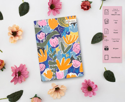 Aperture Season-Themed Undated Notebook Diary – A5 Size, 80 GSM Paper A5 Diary Flower Bed Edition 160 Pages(Multicolor)