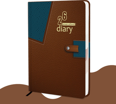 alDivo Hardbound 2026 Planner Diary with Dates I New Year Diary 2026 For Office I A5 Diary Ruled 344 Pages(Brown)