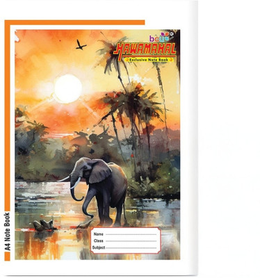 Hawamahal Four Color Printing Laminet A4 Notebook Single Line 144 Pages(Multicolor, Pack of 6)