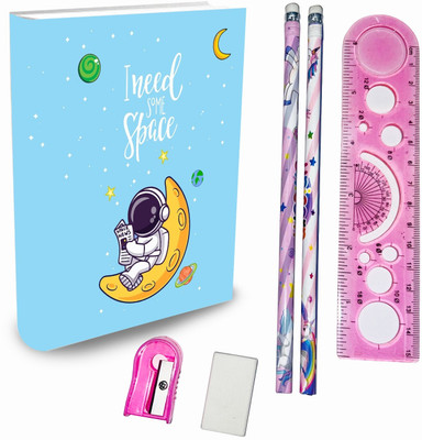 Lata Space Design A5 Diary Ruled 90 Pages(Blue, Pack of 6)