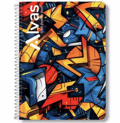 ALVAS Dual Plastic Cover (Front & Back) A4 Notebook | Ruled | 60 GSM | 200 Pages(Multicolor)