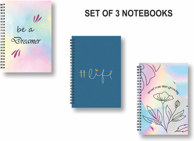 ROT RIX combo of 3 Notebooks A5 Diary Unruled 144 Pages(Multicolor, Pack of 3)