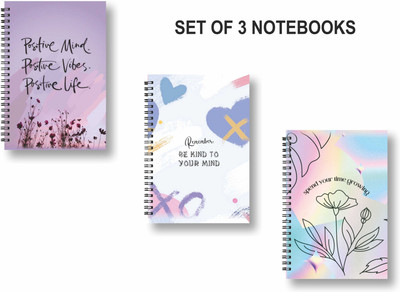 ROT RIX combo of 3 Notebooks A5 Diary Unruled 144 Pages(Multicolor, Pack of 3)