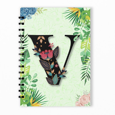 RINKON V Letter Initial Alphabet Notebook Diary Unruled V Word Girls Name A5 160 Pages A5 Note Book Unrulled 160 Pages(Multicolor)