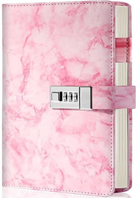 Sergio DIARY WITH LOCK PINK A5 Notebook 96 Pages(Pink)