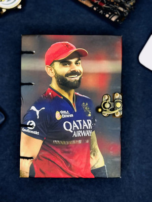 Handicraft Treasures Virat Kohli Themed Cardboard handmade Aesthetic paper 7x5 inches Diary/Notebook A5 Diary UNRULED 200 Pages(Multicolor)