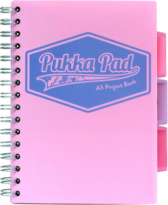 Pukka Pad Pastel Pink Notebook | 200 Pages | 80gsm | A5 Size | Note Book A5 Notebook Ruled 200 Pages(Pink)