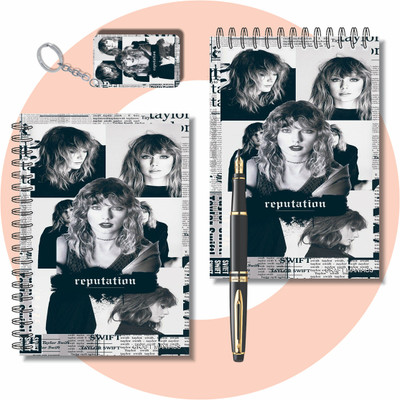 craft maniacs TAYLOR SWIFT A6 COLLECTION A6 Diary Unruled 120 Pages(White, Pack of 2)