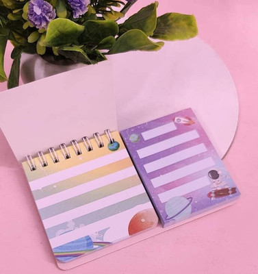 AMANVANI Spiral Small Diary Attractive Notes Diary for Kids & Adults Pocket-size Note Pad Ruled 25 Pages(Multicolor, Pack of 2)